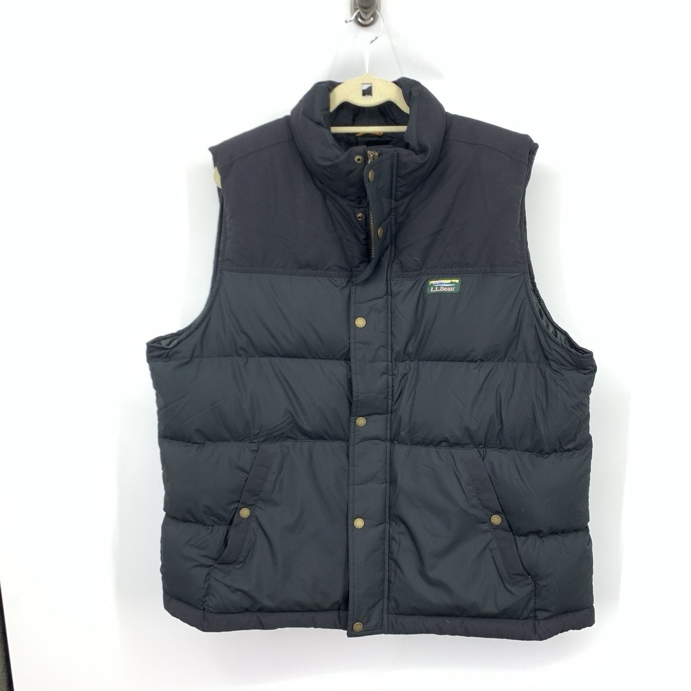 LL Bean Men Size XXL Vest Mountain Classic Black Puffer Down Fill Jacket Coat